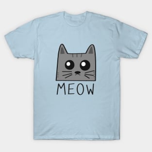 Grey Cat Meow T-Shirt